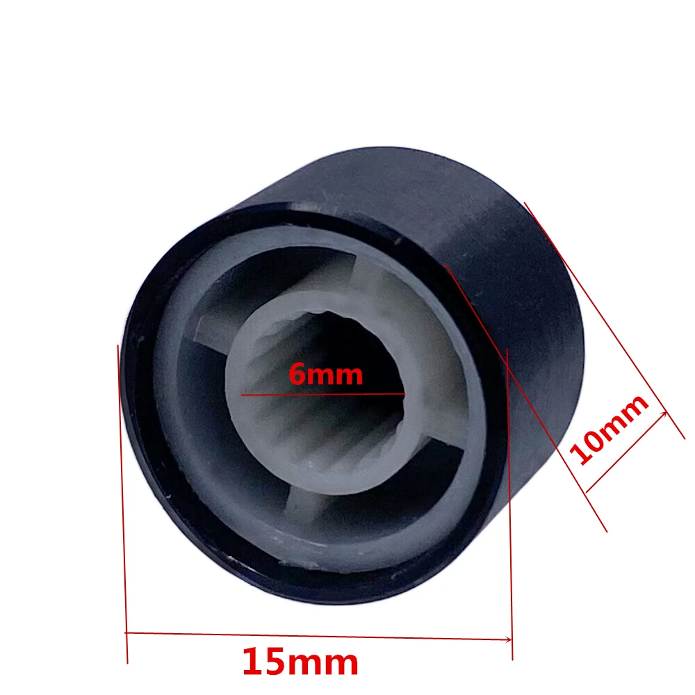 Manopola del potenziometro in lega di alluminio da 15*10mm Encoder manopola Audio per il controllo del Volume per foro dell'albero da 6mm (albero zigrinato Dia/asse D)