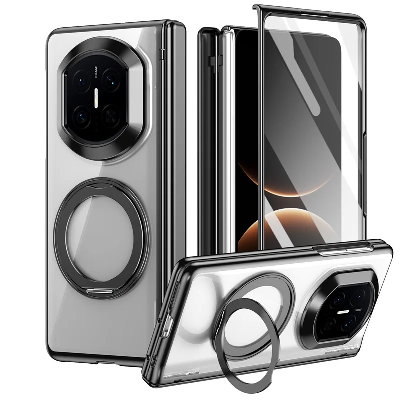 

Rotatable Stand Holder Transparent Case For Huawei Mate X7 Fold Cover Built-in Screen Protector Full-Body Hinge Protection