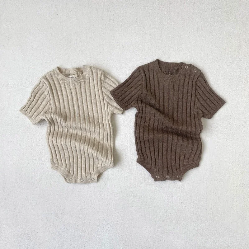 

Knitted Baby Clothes Newborn Autumn Summer Baby Romper For Boy Girl Short Sleeve Infant Boys Girl Jumpsuit Toddler Onesie Outfit