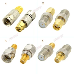 Conector recto SMA a F macho/hembra, Adaptador tipo RP-SMA a F, conector Coaxial RF de Latón chapado en oro de alta calidad, 2 uds./lote