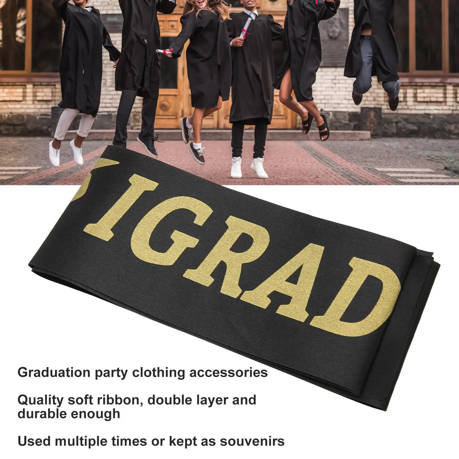 10Pcs Class of 2023 Graduation Sash Stole with Gold Glitter - I Graduated for party Accessories