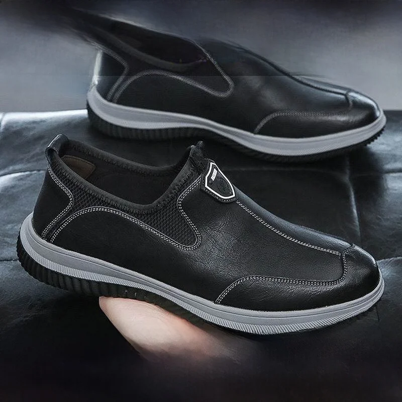 

Men's Chef Work Shoes Waterproof Oil-resistant Anti-slip Kitchen Casual Leather Shoes Breathable Comfortable round Toe