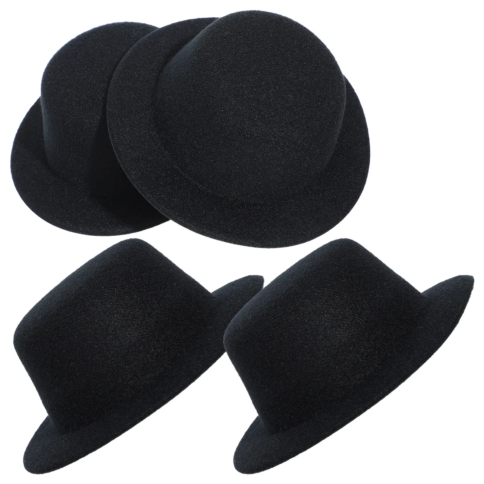 

4Pcs Hat Blanks Small Formal Hats DIY Hairpin Craft Decoration Making Barrettes Tops Hats Plain Cap Accessories