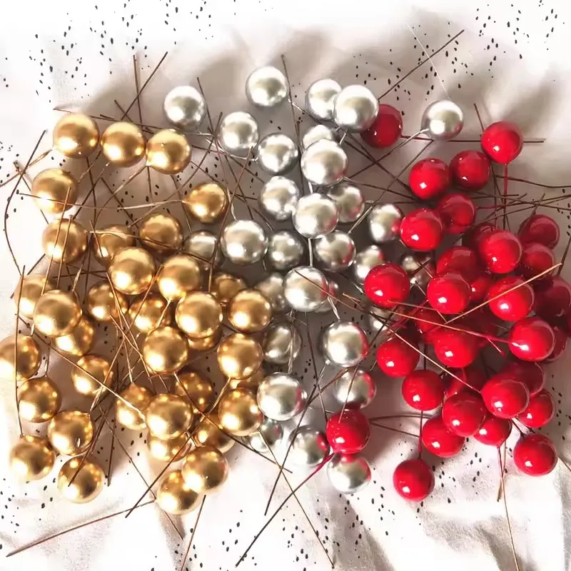 

Vivid Mini Artificial Berries Red Fake Berry Cherry Stamen for Christmas DIY Floral Wreath Ornament New Year Party Home Decor