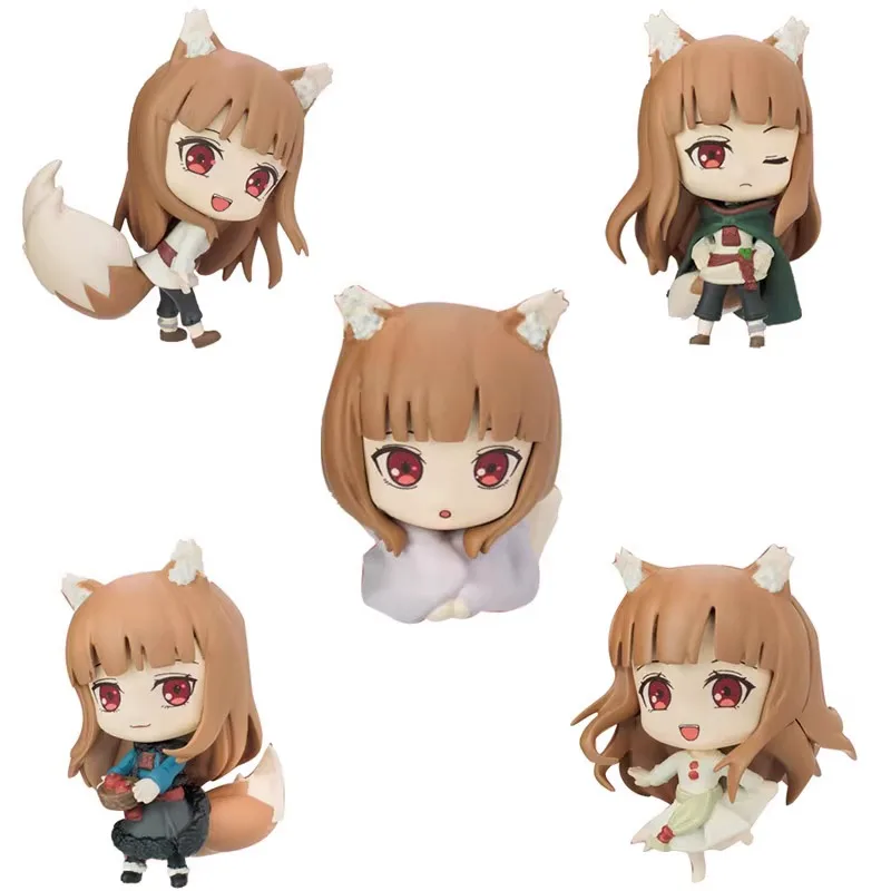 Original BUSHIROAD Spice and Wolf Gashapon Qversion Anime Action Figure Model Toys Gifts Cartoon Character Collection Ornament