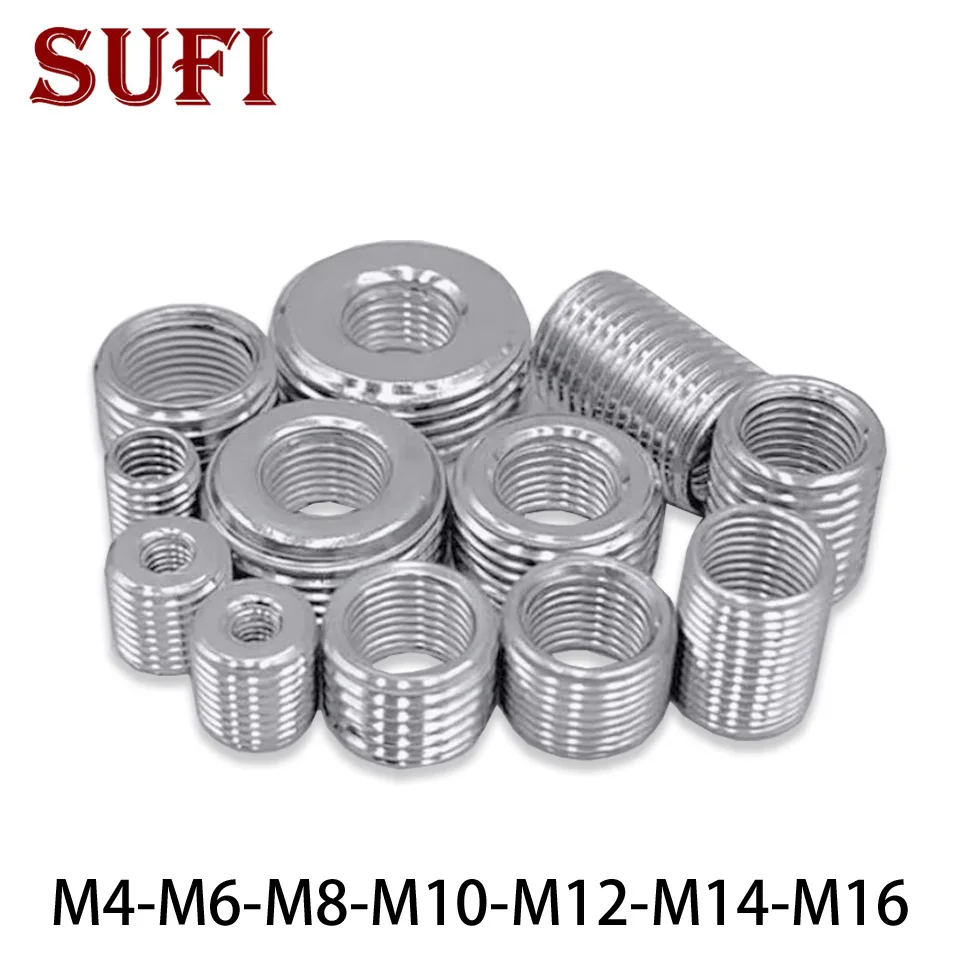 10PCS Inside Outside Thread Adapter Screw M4 M6 M8 M10 M12 M14 M16 Insert Conversion Sleeve Screw Tube Variable Diameter Nut