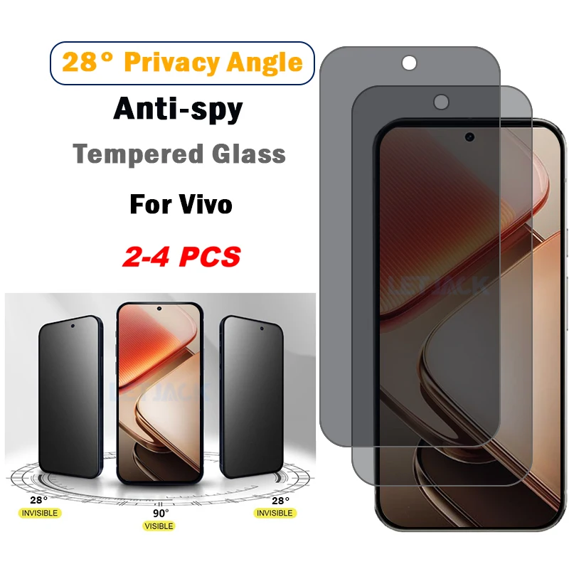 2-4Piece Privacy Screen Protector for Vivo iQOO Z9 Turbo Plus Z9X Z8X Anti-spy Glass for Vivo iQOO 13 12 11 11S Protective Film