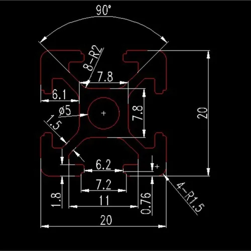 Imagen 2 del producto Riel lineal anodizado estándar europeo para impresora 3D, extrusión de aluminio 300, ranura 1-600 T, CNC, plata y negro, 2020mm, 4 unidades
