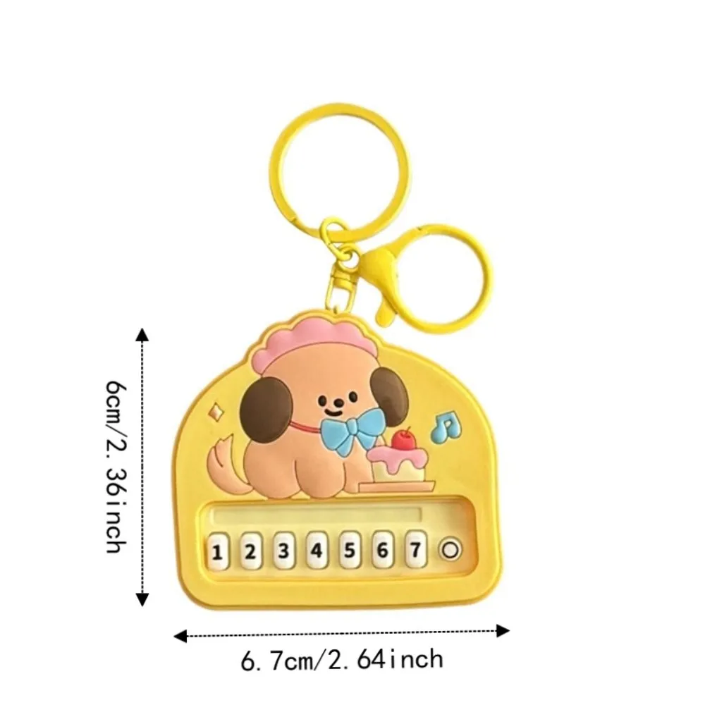 Solid Color Mini Electronic Piano Keychain Dog Vertical Mini Piano Key Pendant Cat Animals Musical Instrument Piano Keyring