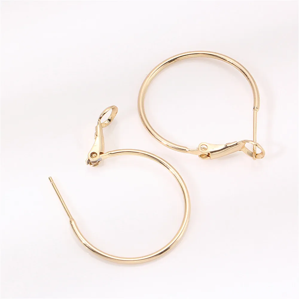 

Domestic 14k Gold Color Earrings with Large Ear Rings Are Simple and Fashionable S925 Silver Needle Earrings