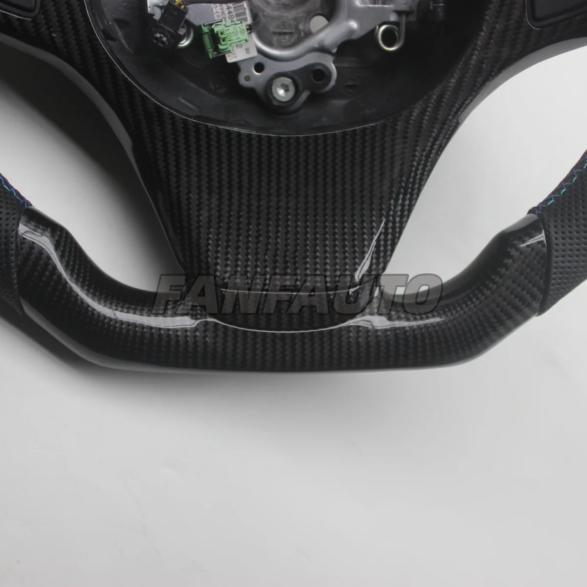 Volante de fibra de carbono real de substituição em forma de D personalizado para BMW X3 E83 X5 E53