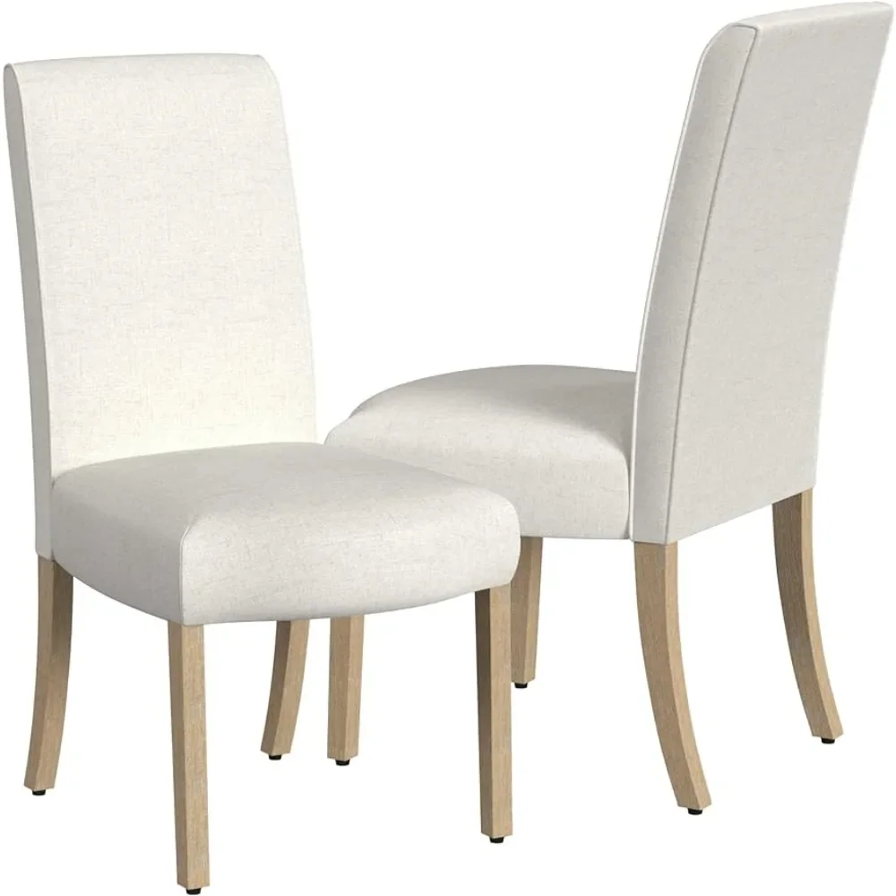 

Cream Textured Woven(Set of 2) Gamer Chair Classic Parsons Dining Chairs Soft Chairs for Kitchen Furniture Dining Room Sets Home