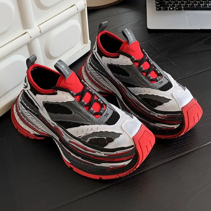 New Cool Men Shoes Running Unisex Sports and Leisure Good Quality Outdoor Sports Shoe For Man Thick Soled Running Men Sneakers