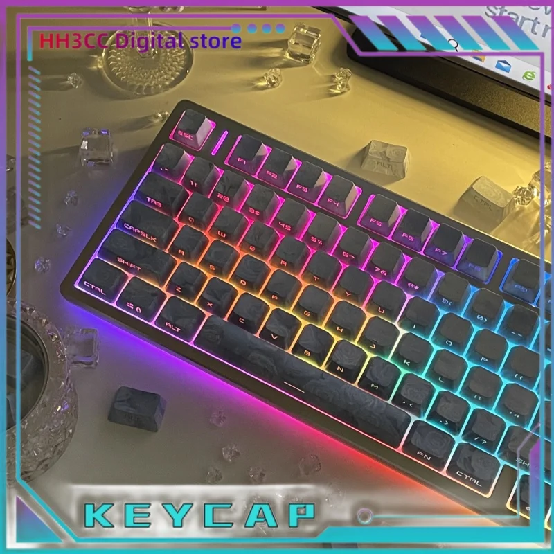 Personalized Mechanical Keyboard Keycap Rose Coast Theme 133 Keys Pbt Material Sublimation Process Tablet Laptop Keyboard Keycap