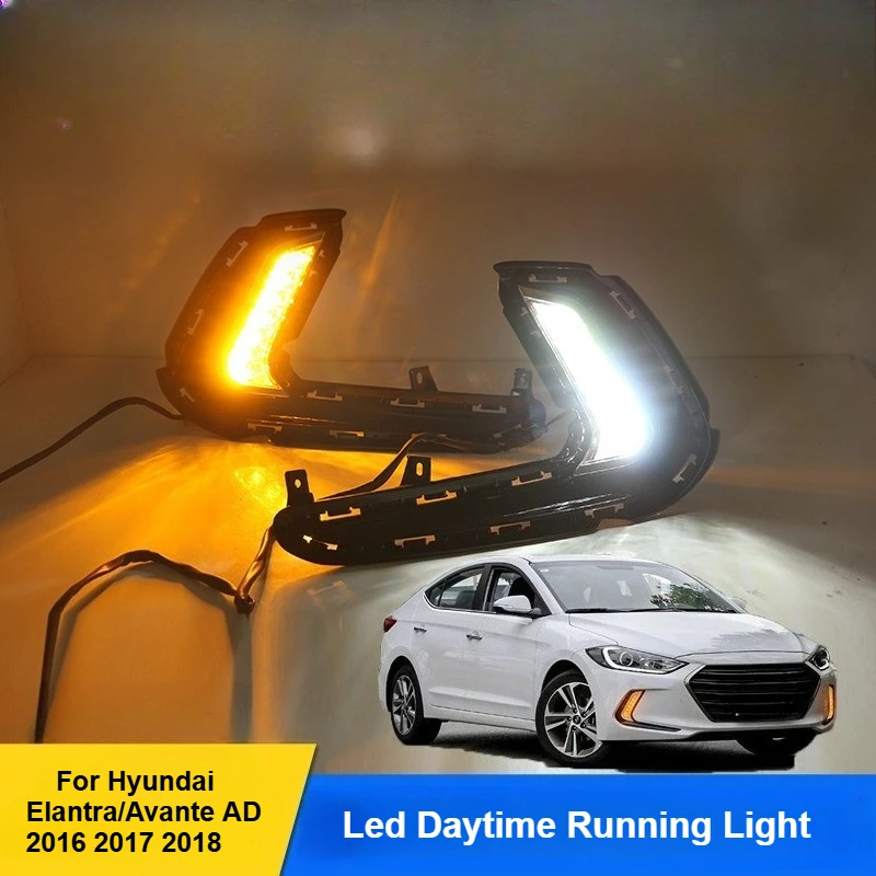 

For Hyundai Elantra/Avante AD 2016 2017 2018 Led Daytime Running Light Front Fog Lamp Flashing Turn Signal Lamp Accessories