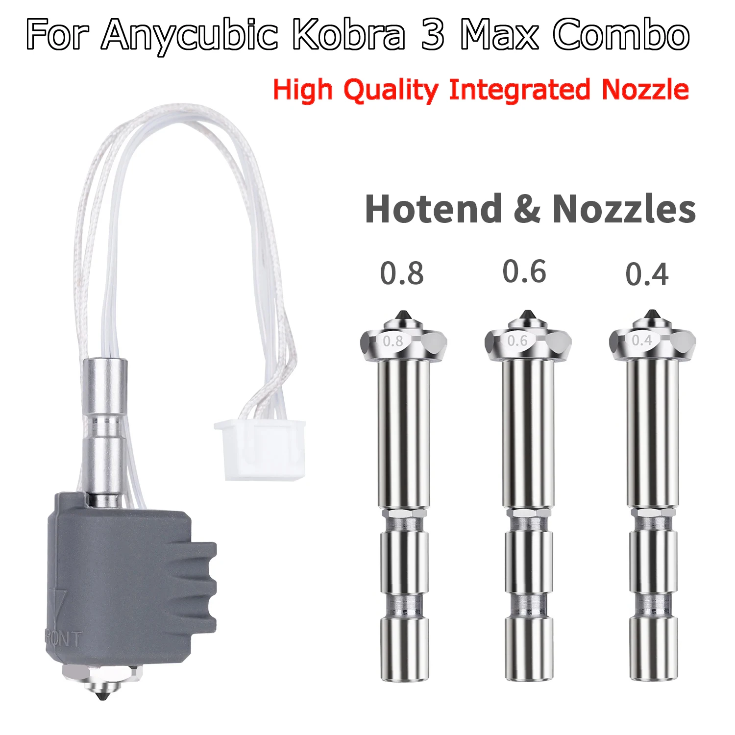 

Для Anycubic Kobra 3 Max Hotend 0,4 0,6 0,8 мм hotend для Kobra 3 Max Combo Быстросменная встроенная насадка из закаленной стали