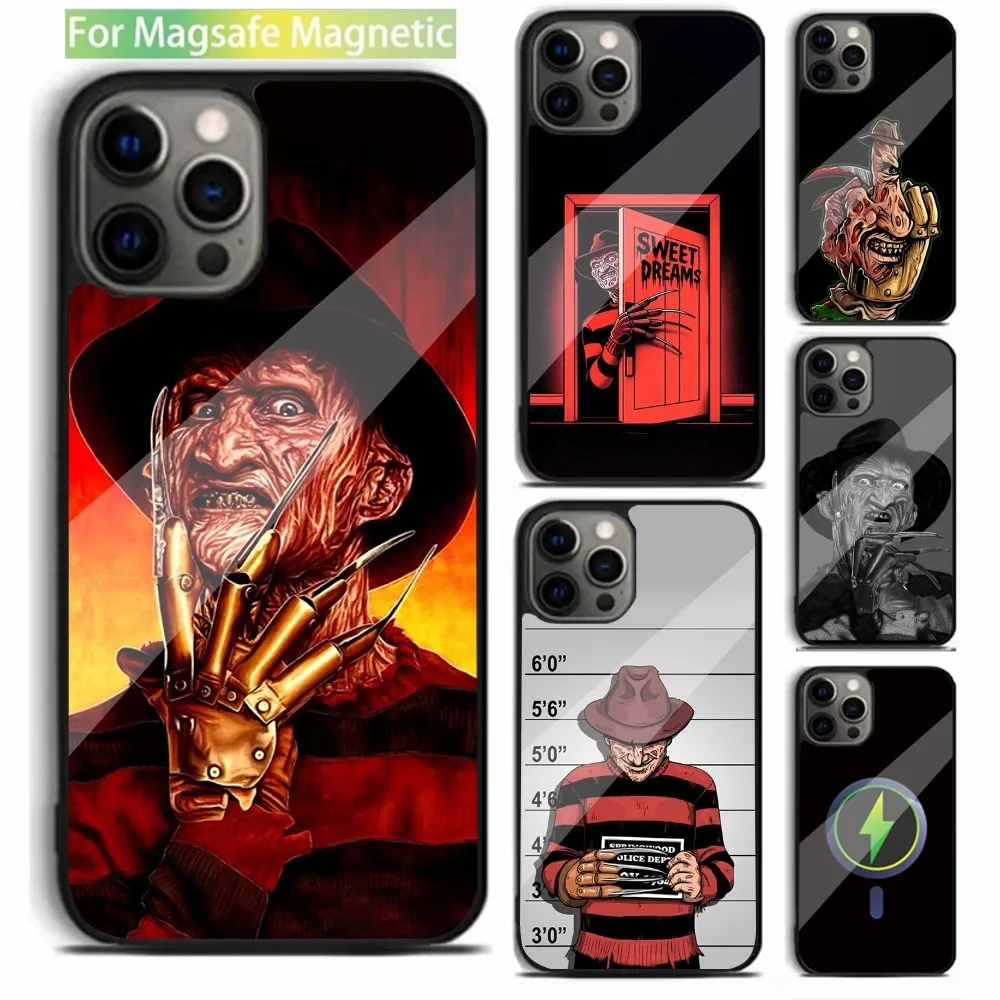 Film K-Krueger F-Freddy Horror Phone Case For iPhone 16,15,14,13,12,11,Plus,Pro,Max,Mini Magsafe Magnetic Wireless Charging