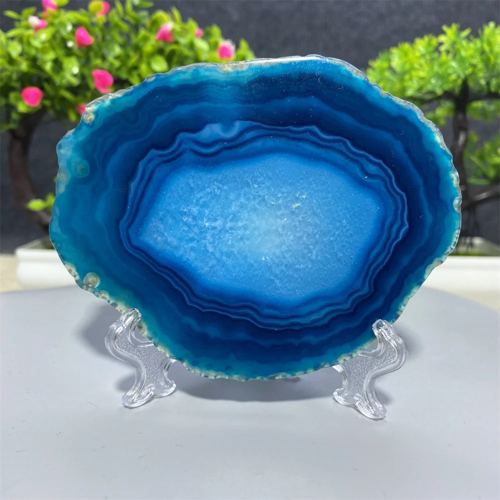 Natural Stone Colored Agate crystal Sheet Coasters Cup Base Mineral Reiki Healing  For Home Decoration Mineral Gift