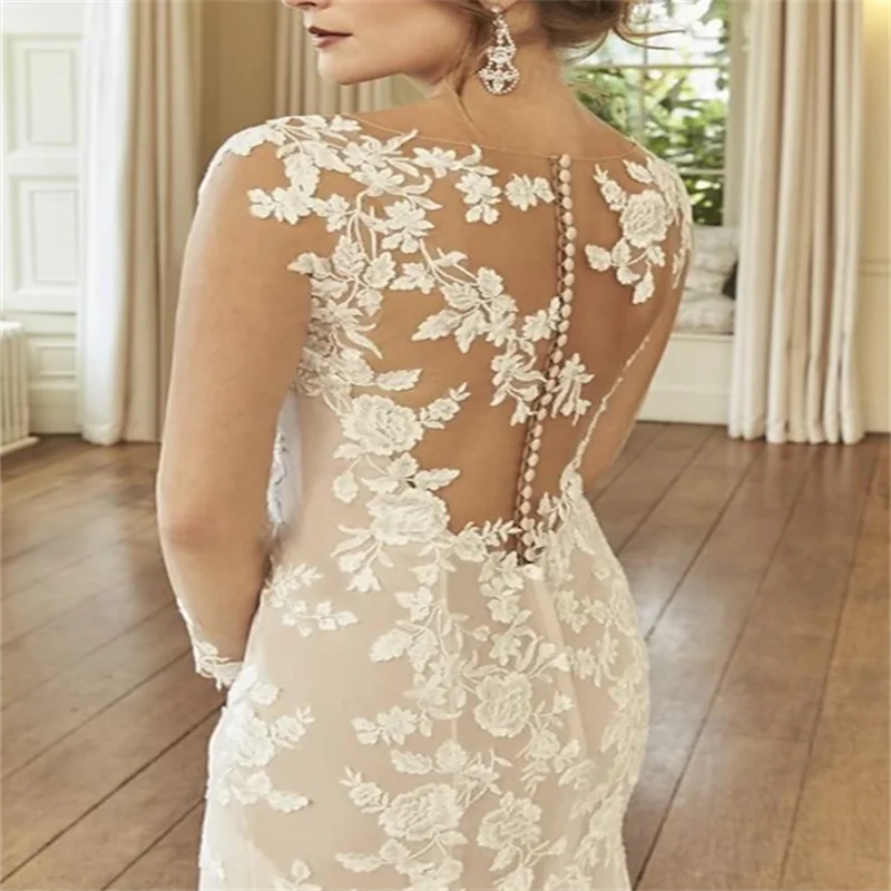Wedding Dresses Luxury 2025 Champagne Weddings Dresses Bridal Elegant Applique Lace Long Dresses Mermaid  Women's Dress Customiz