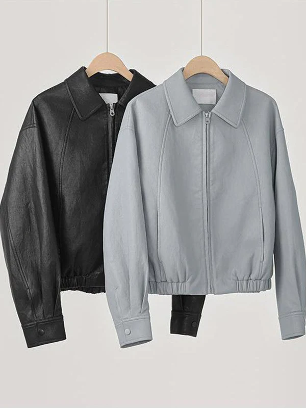 アメリカンスタイルレトロ多用途ファッショナブルレザージャケット2025年春新作トレンドルーズスリムエレガントアウターウェア