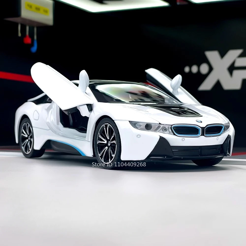 1:22 Scale I8 mc20 กีฬารถของเล่นDiecastโลหะดึงกลับจําลองเสียงหรูหรารถยนต์รุ่นคอลเลกชันเครื่องประดับ