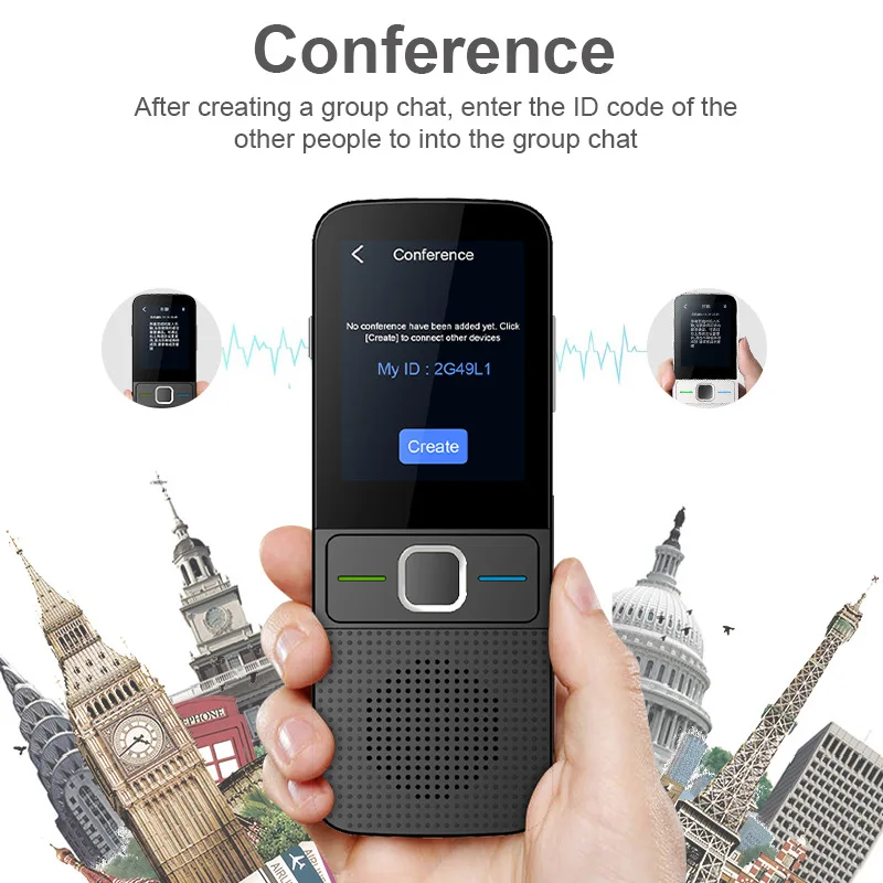 T10 intelligent voice translator WIFI instant broadcast