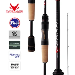 PURELURE NEW CEDAN Solid Tip Bass Rod 36T Carbon Casting Spinning Fishing Rods Baitcasting 2.5g-12g Fast Trout Rod Perch Rod