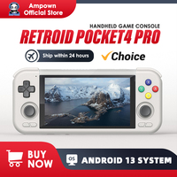 Retroid Pocket4 Pro Handheld Game Console 4.7'' IPS Touch Screen RP4 Android 13 Retro Video Game Player 18W Fast Charge Kid Gift