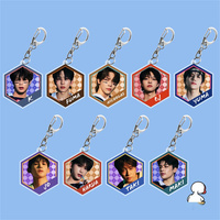 KPOP &TEAM Acrylic Keychain High Quality INS Style Double Sides Printing Keyrings Backpack Pendant Decoration FUMA YUMA JO Gifts