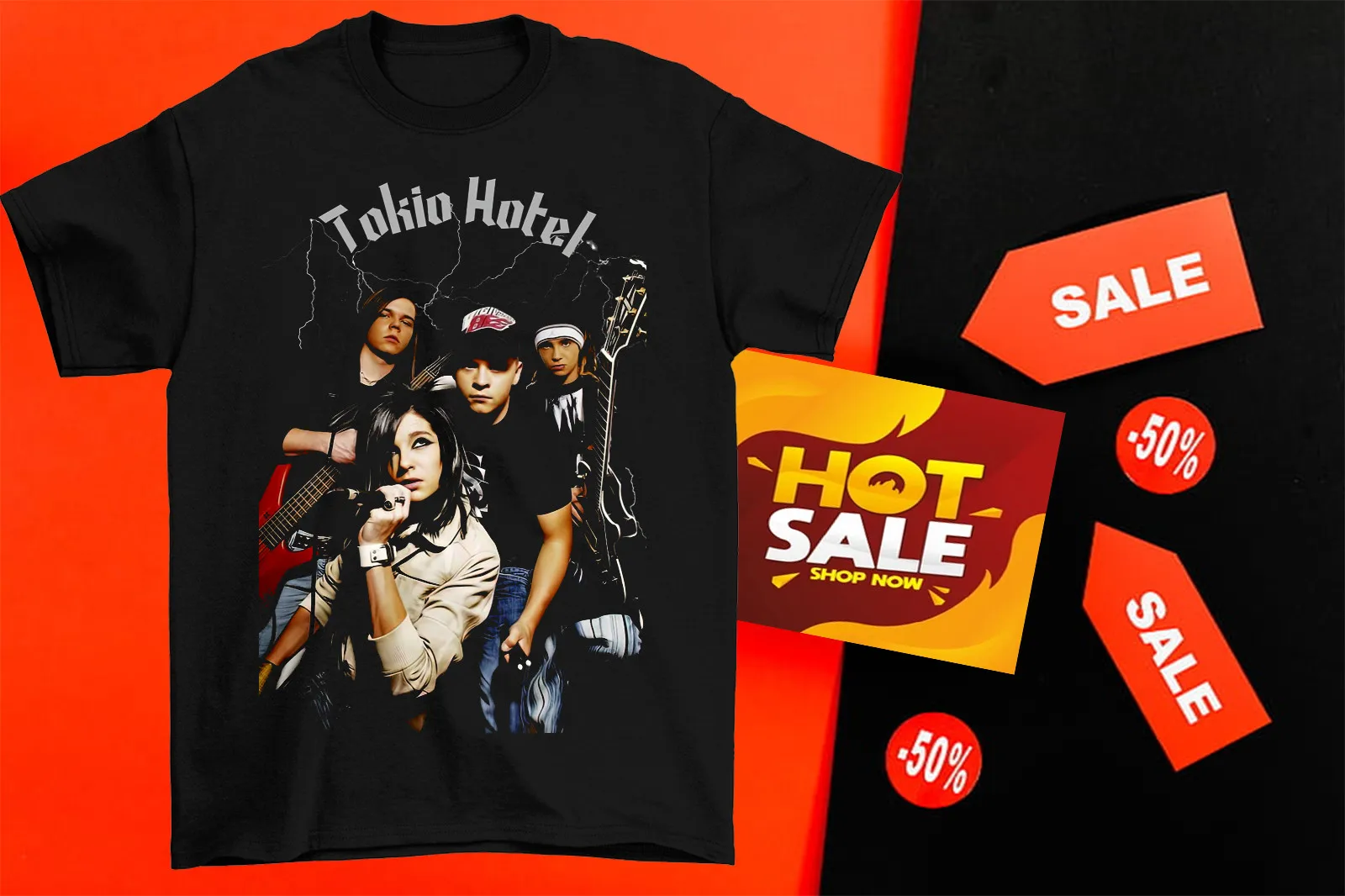 TOKIO HOTEL BAND THANK YOU 2001-2023 Футболка S M L 234XL cg503Рубашки для мужчин Мужской топ Забавный подарок Футболка с рисунком Футболка с графикой
