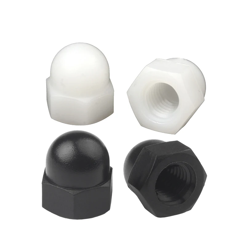 Nylon Acorn Cap Dome Nuts White/ Black Plastic Hexagon Hex Nut M3 M4 M5 M6 M8 M10 M12 M14 M16 M18 M20 for Insulation USE