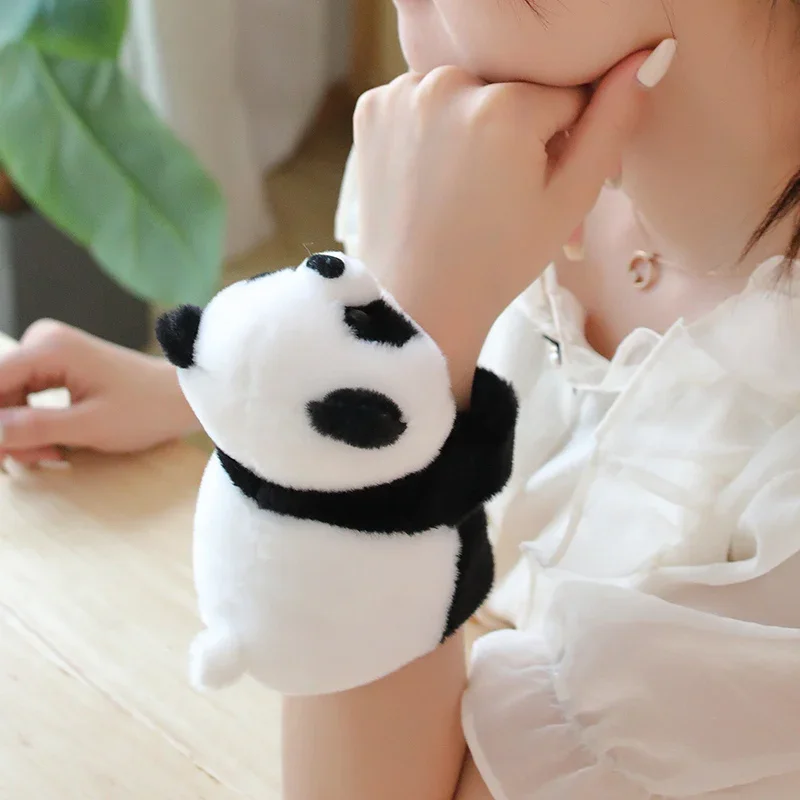Cute Cartoon Panda Snap Ring Panda Bracelet Panda Plush Hand Ring  Creative Bracelet Plush Toy Children's Birthday Gift image 2