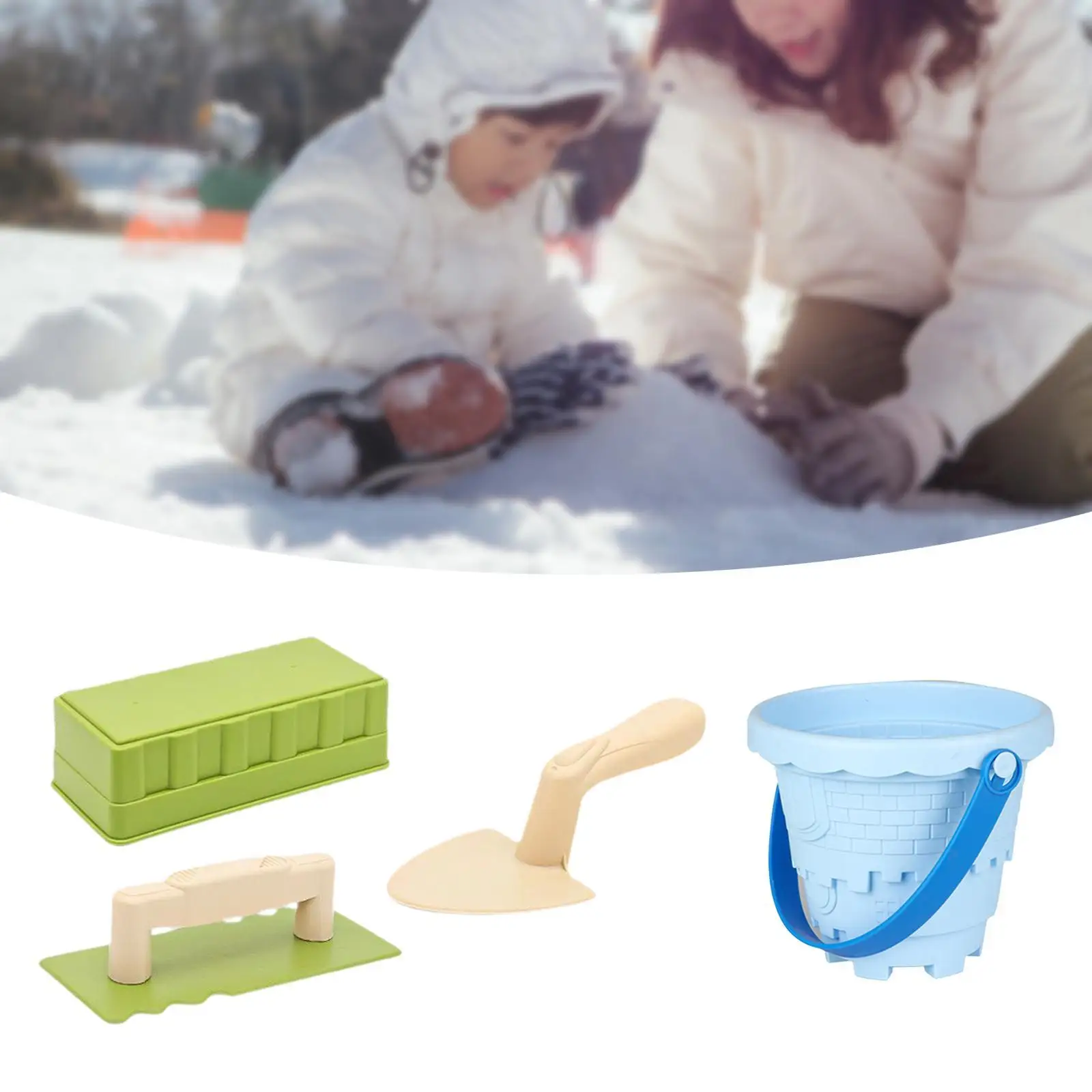 4-delige strandspeelgoedset Strandzandspeelgoedset Strandgereedschap voor kinderen Babyspeelgoed Sneeuwsteenmaker Wintersneeuw Speelgoed voor volwassenen Geschenken