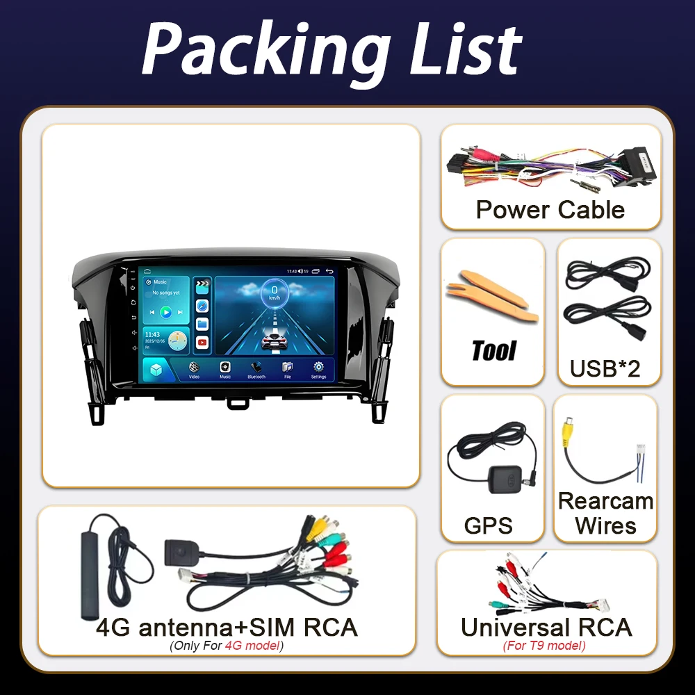 Andorid Carplay Car Radio For Mitsubishi Eclipse Cross 2018 2019 2020 Multimedia Player Navigation QLED Screen Stereo Bluetooth