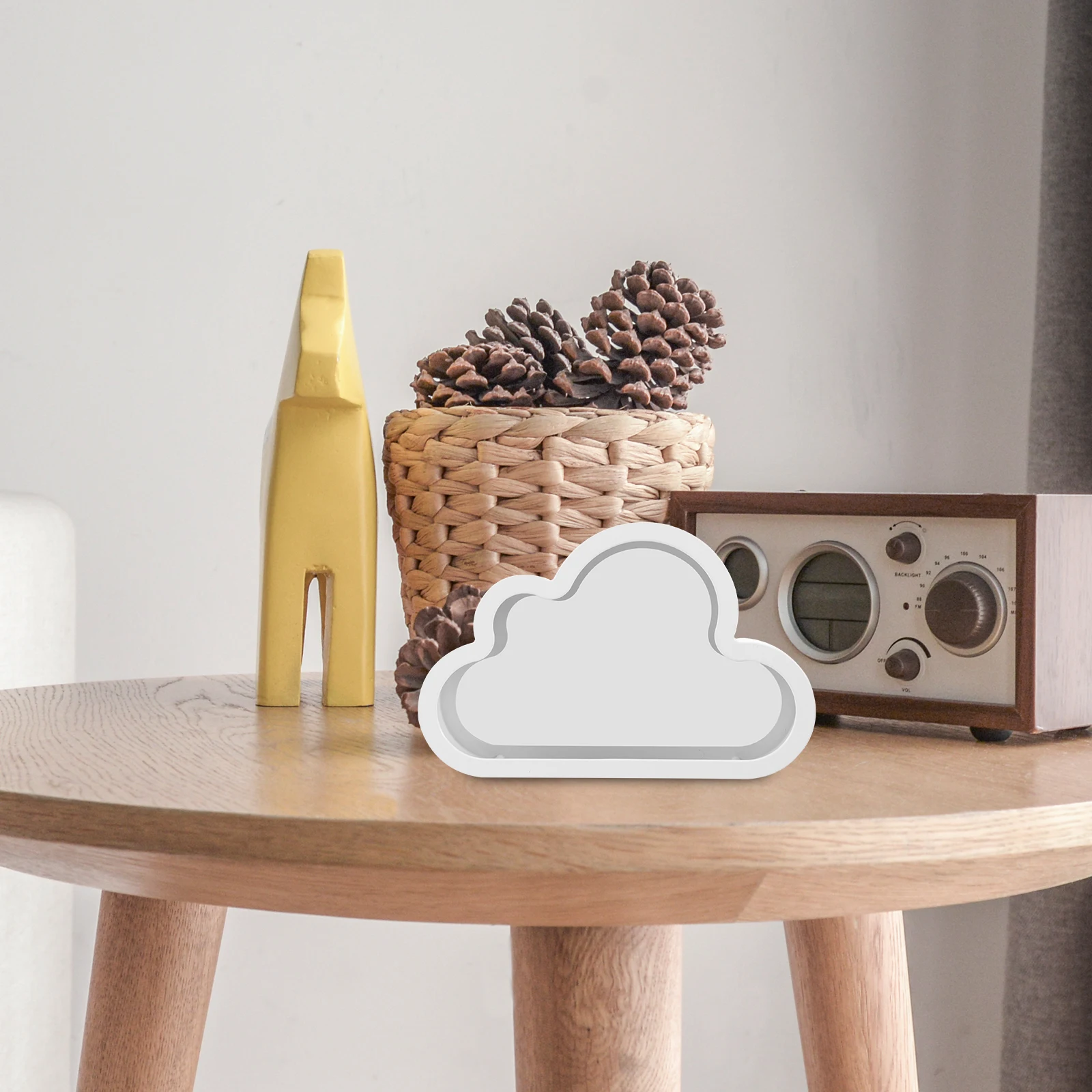 

Photo DIY Night Light Plastic Cloud Shape Photo Frame Decor Table Lamp Handmade Mirror Shape Accessories Cloud Decor