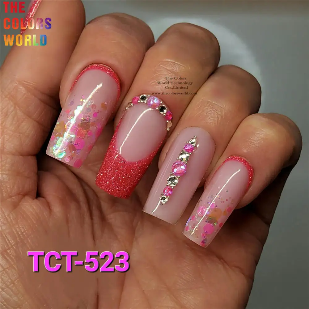 TCT-523 Chunky Nails Glitter Nail Art Decoration uñas маникюр 네일 Nägel FUNKELN Accessories Spades forma de brillo glitter form