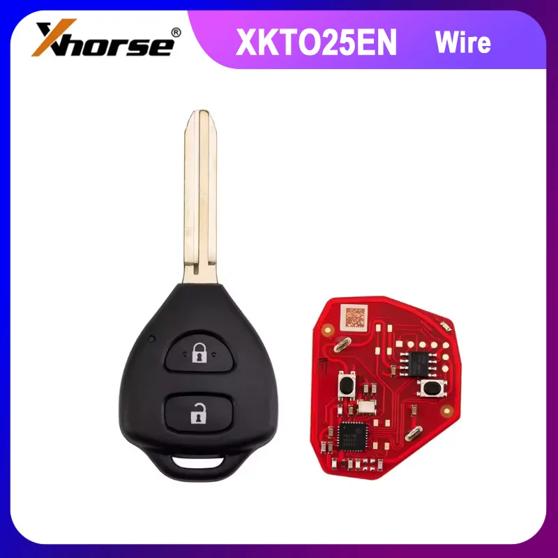 

1pcs Xhorse XKTO25EN 2nd Generation Wire Remote Key for Toyota Style Flat 2 Buttons