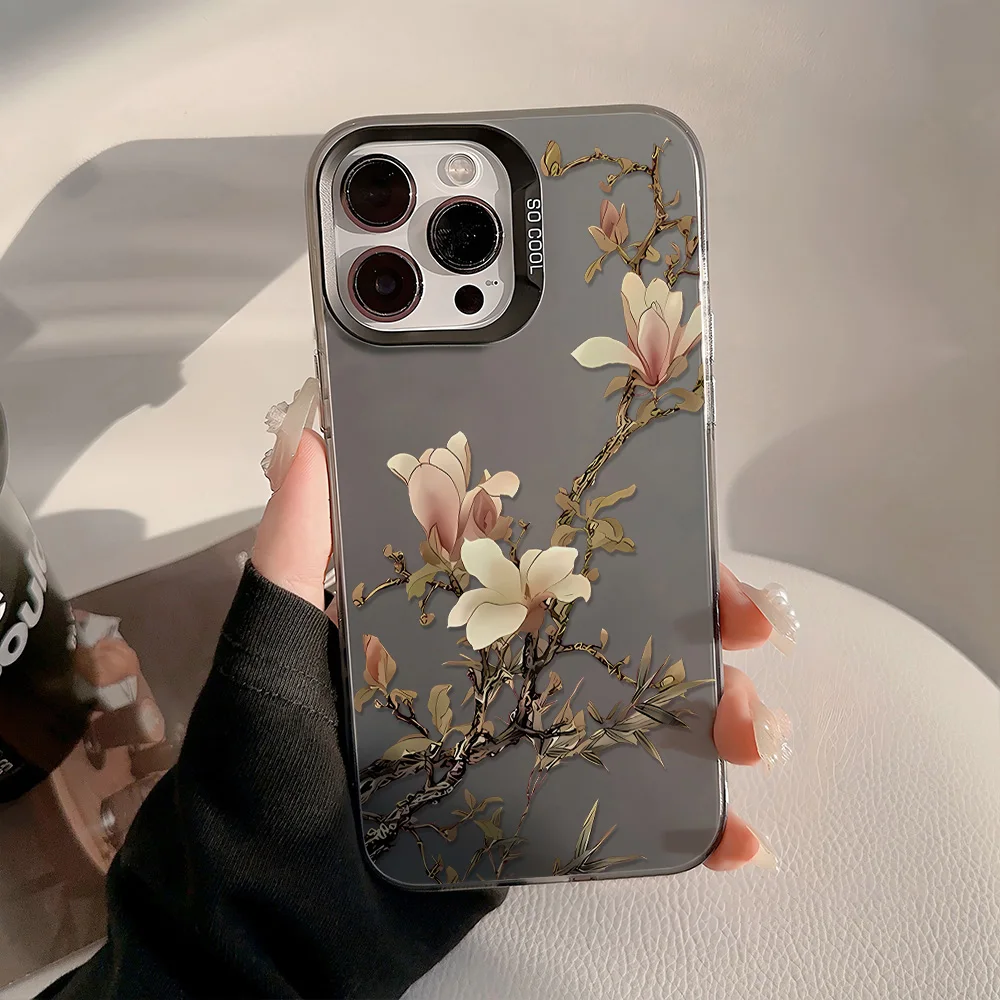Magnolia Flower Phone Cases For Samsung Galaxy A56 A55 A36 A26 A16 A06 Chinese Style Case Samsung S25 Ultra S24 S23 FE S22 Cover