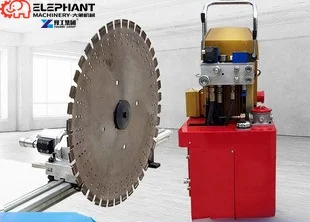 Track-Mounted Hydraulic Wall Saw Cutting Depth Up to 730mm Thick Wall Floor Opening Machine