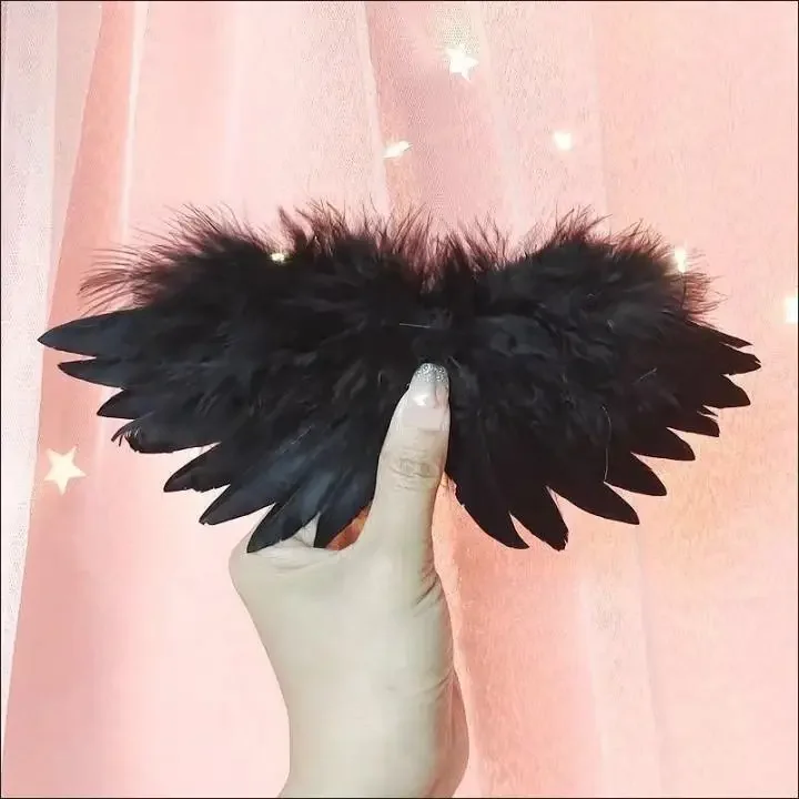 DIY Feather Angel Wing ทารกแรกเกิด Props สําหรับ Liila Lucky cat ตุ๊กตาปีกอุปกรณ์เสริม Feather ของขวัญวันเกิดแฟชั่น