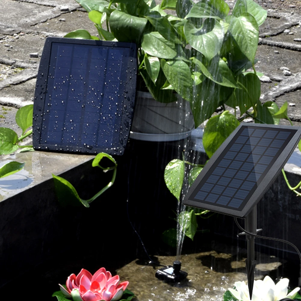 Solar Power Panel Landscape Pool Garden Fountains Pluggable Solar Power Decorative Fountain 9V 2.5W Water Pump