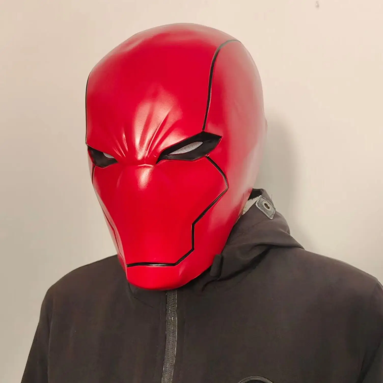 Vil Lain Red Hood Mask Costume pour hommes et femmes, ÉLiban sion de cosplay, Casque, Accessoire de fête du paupières du cimetière, Vêtements de sauna, Film