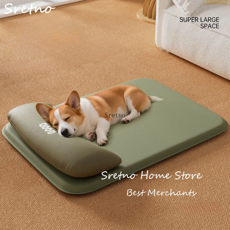 

SRETNO 4-Season Dog Beds with Pillow Dog Mat for Small and Medium Puppies Waterproof and Urine-Proof Cat Bed Pet Supplies Puppy