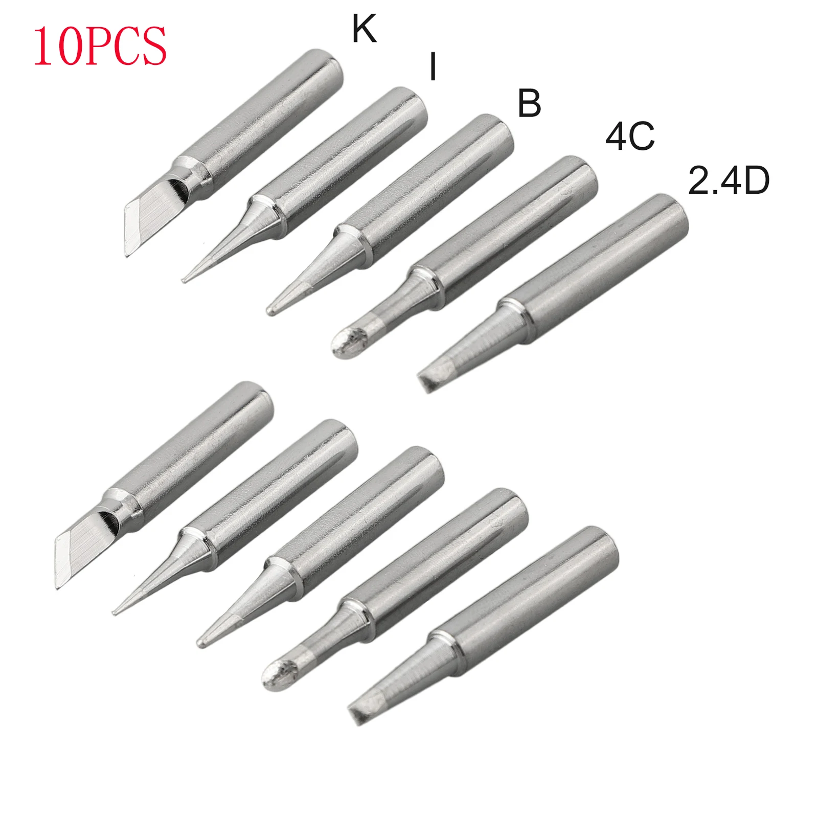 

10pcs Soldering Iron Tips Set 900M-T Pure Copper Electric Soldering Iron Tips Welding Tool I/B/K/2.4D/4C Soldering Tools