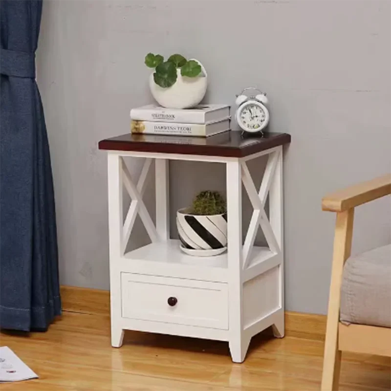 

Bedroom Small Nightstand Cabinet Storage Farmhouse Style Bedside Tables With Drawer Mesita De Noche Dormitorio Home Furniture