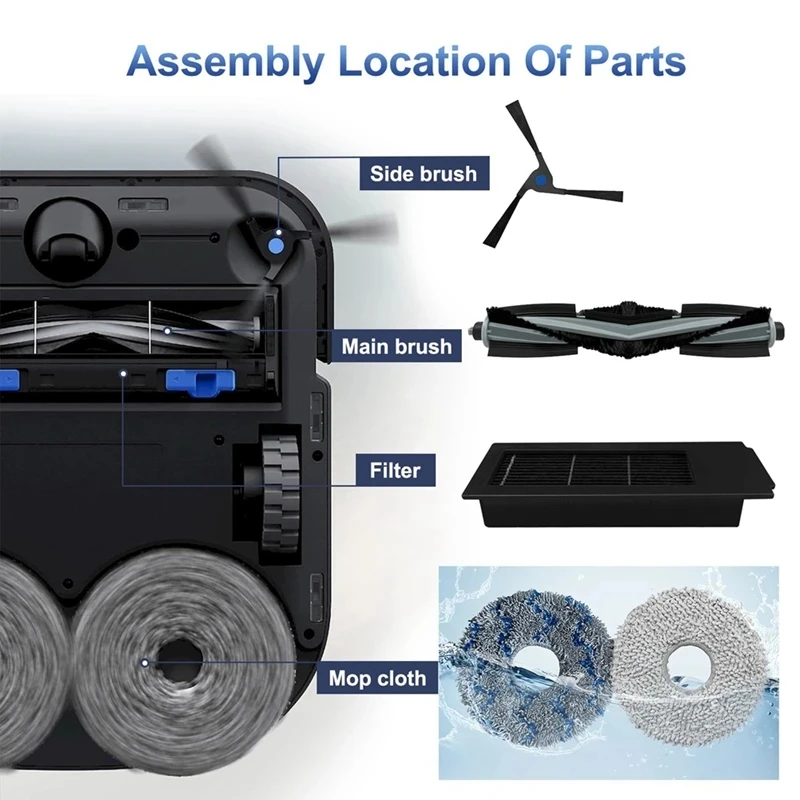 Ecovacs DEEBOT X2 X2 Omni X2 Pro Аксессуары для умного дома Щетка для скраба Боковая щетка Мешок для пыли Hepa Фильтр Тряпка Робот-пылесос