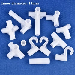 2-30Pcs Inner Dia 13mm Tee Four Way Joint Stand For Flowers Plant Support Connector Wardrobe Fittings Shelf DIY Garden Buildings