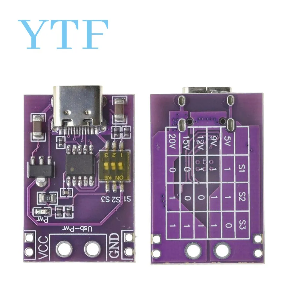 Type-C QC AFC PD2.0 PD3.0 to DC Spoof Scam Fast Charge Trigger Polling Detector USB-PD Notebook Power Supply Change Board Module