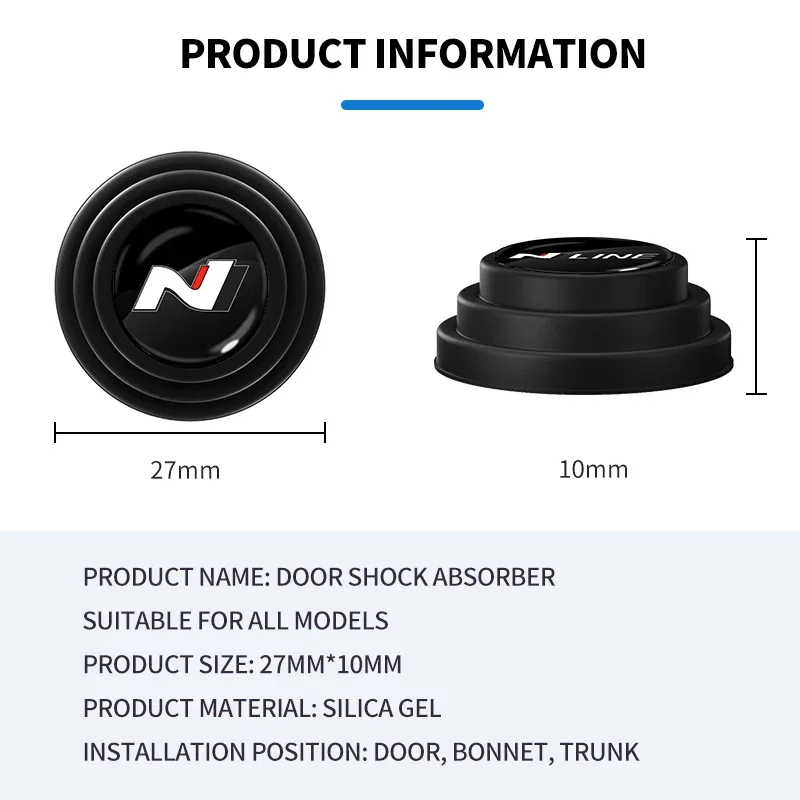 ملصقات سيليكون مضادة للصدمات لباب السيارة لسيارات هيونداي ، ن لاين ، سوناتا ، إلنترا i20 ، i30 ، أكسنت ، توكسون ، أزيرا أوتو ، 1 ، 2 ، 4
