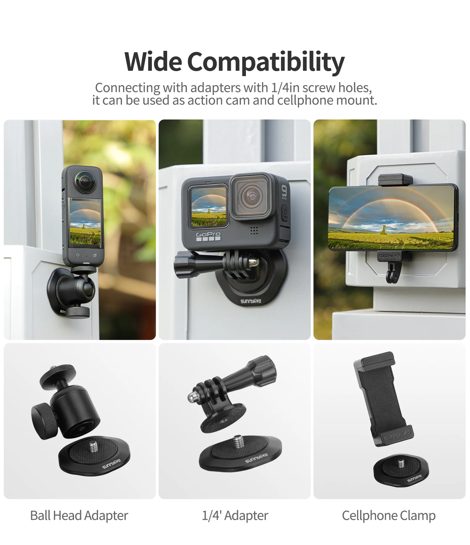 Универсальная металлическая магнитная присоска для DJI Osmo Pocket 3/2/Insta360 ONE X 5/4/3/2/Go 3/Action 4/3/2, аксессуары для спортивной камеры